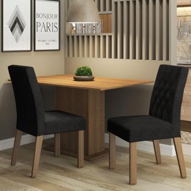 Imagem de Sala De Jantar Mesa Tampo De Madeira 2 Cadeiras Rustic-oxford Tainá Madesa Rustic-oxford