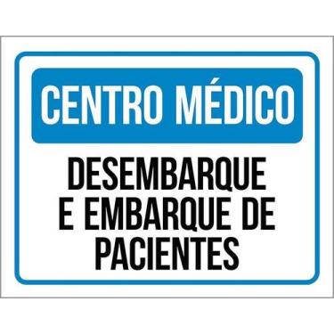 Imagem de Kit 10 Placa Acm Centro Médico Embarque Pacientes 18X23 - Sinalizo
