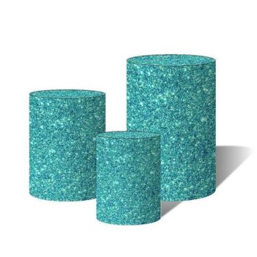 Imagem de Trio Capas Para Cilindro Versátil Glitter Água C/ Elástico - Fabrika d