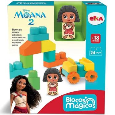 Imagem de Brinquedo Infantil Blocos Magicos Disney Moana ELKA