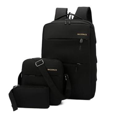 Imagem de Kit 3 Itens Mochila Bolsa Versátil Notebook ou Escritório-Unissex