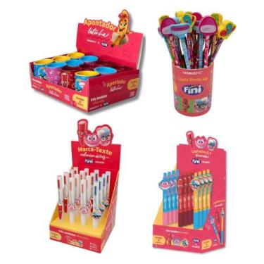 Imagem de Kit Fini Apontador Lápis HB Marca Texto Lapiseira Atacado Papelaria Di