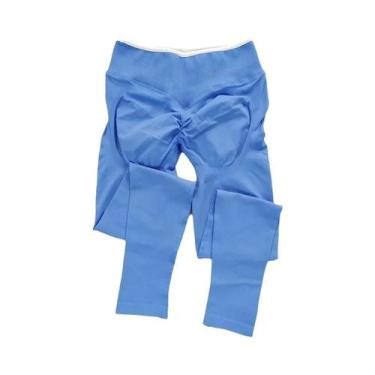 Imagem de Leggings Femininas De Cintura Alta Sem Costura Com Efeito Levanta Bumb