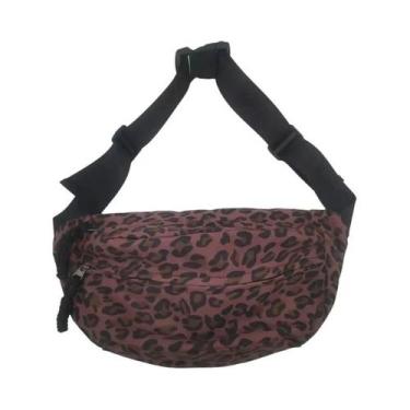 Imagem de Bolsa de Cintura Feminina com Estampa de Leopardo - Crossbody em Lona,