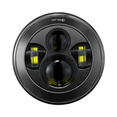 Imagem de Farol LED De 7 Polegadas Para Motocicleta Com DRL E Olhos De Anjo Para