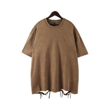 Imagem de Camiseta Unissex Retro Punk De Algodão 230g Com Ombros Caídos E Manga 