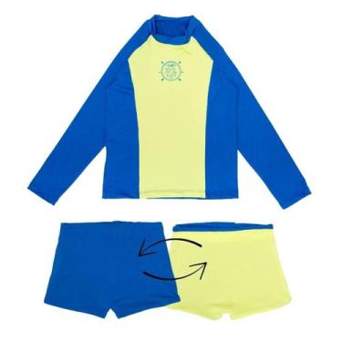 Imagem de Conjunto Praia Menino Proteção Solar Uv Sunga Dupla Face - Catarinense