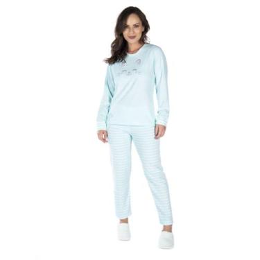 Imagem de Pijama De Inverno Feminino Plus Size Plush Tamanho Especial - Victory,