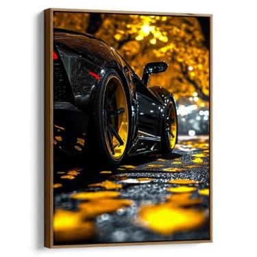 Imagem de Quadro decorativo Carro Brilhante Nas Folhas de Outono - Art Canvas, 6