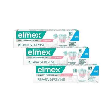 Imagem de Kit 3 Cremes Dentais Elmex Sensitive Professional + Gengivas 110g Cada