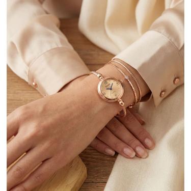 Imagem de Relógio Bracelete Feminino Aço Inoxidável Torcido Pulseira Aço Inox ajustável Quartzo Elegante Luxo Moderno Minimalista