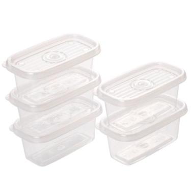 Imagem de Pote de plástico porta tempero Pop retangular com 5 unidades de 150ml 