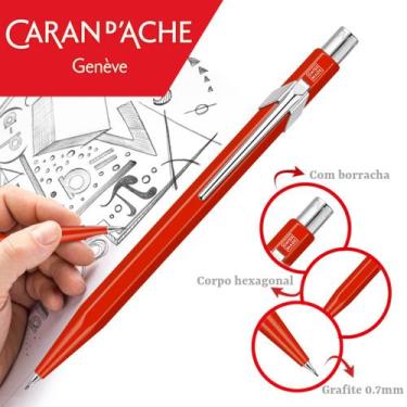 Imagem de Lapiseira Office 0.7mm Caran D'Ache Cromada Vermelha 844 - CARAN DACHE
