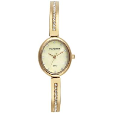 Imagem de Relógio MONDAINE feminino oval dourado strass 32749LPMVDM1