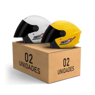 Imagem de Kit 2 Capacetes New Liberty 3 Aberto Viseira Fumê Pro Tork Masculino F