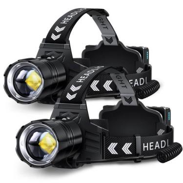 Imagem de Lanterna de cabeça FINICO recarregável 99000 lúmens à prova dágua, kit