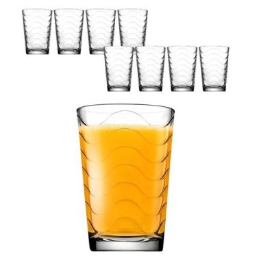 Imagem de Jogo 8 Copos Vidro Baixo Drink Vidro Grosso Água Suco 190ml - CLICK HO