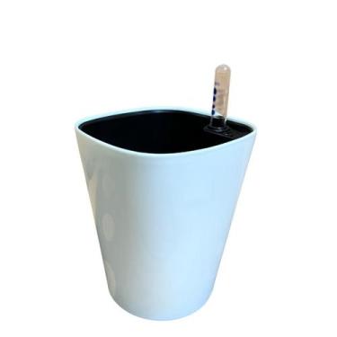 Imagem de Vaso Autoirrigável Quadrado 14cm - Branco - PHB