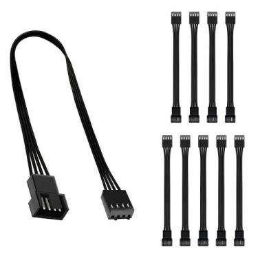 Imagem de Kit 10 cabo extensor cooler fan 3 ou 4 pinos pwm 25cm - PC MASTER