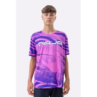Imagem de Camiseta Masculina HUPI Bike Naja V10 Pink e Roxo, Pink, Roxo, P