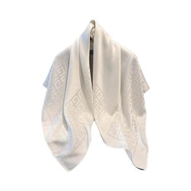Imagem de Lenço De Chiffon Com Estampa Geométrica Para Mulheres, Faixa De Cabeça