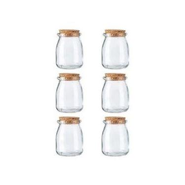 Imagem de Kit 6 Potes de Vidro Com Tampa de Rolha 100ml - Lyor
