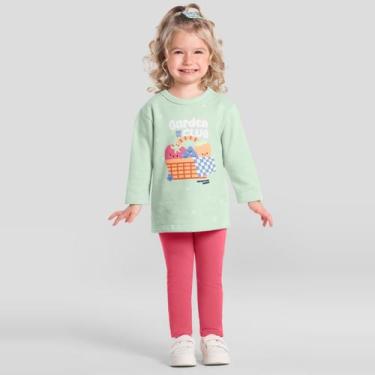 Imagem de Conjunto infantil menina em moletom de frutinhas Brandili, 2, Azul