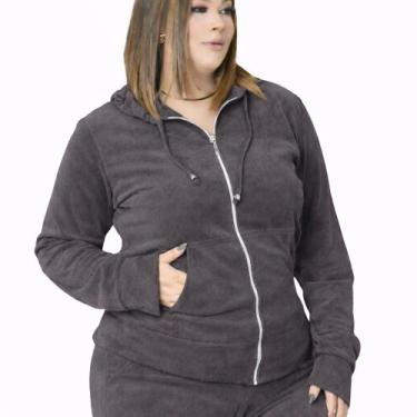 Imagem de Blusa Feminina Aveludada Plush Capuz Bolso Outono Inverno Frio - Resta