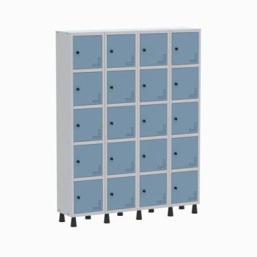 Imagem de Armário Locker Guarda Volume Aço Light 20 Portas 138x179,5cm - Pandin 