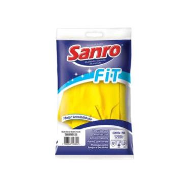 Imagem de Luva de Látex Fit Amarela CA 50694 Sanro -, M