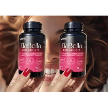Imagem de kit 2x Colágeno Verisol + Hialurônico 60 comprimido 1000mg Muwiz