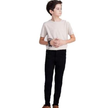 Imagem de Calça Preta Infantil Menino Slim Max Denim Premium - Max Denim Kids, P