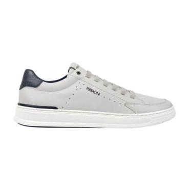 Imagem de Sapatênis Masculino Ferracini 2074a Gold Fr, Branco off, Marinho, 42