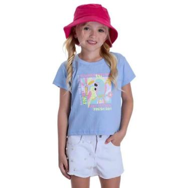 Imagem de Blusa infantil em algodão flora arara azul serelepe, 6