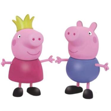 Imagem de Kit Com 2 Bonecos Peppa Princesa E George Pig 15 Cm - Elka