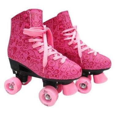Imagem de Patins Roller Estilo New  Rosa - Tamanho 34 - DM Toys