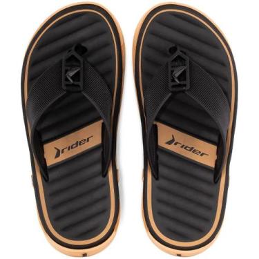 Imagem de Chinelo Masculino de Dedo Leve Confortável Fácil Calce Rider, Bege, Pr