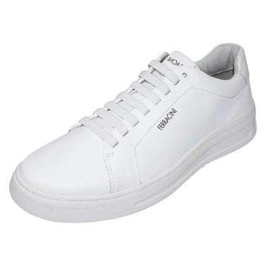 Imagem de Sapatênis Masculino Fácil Calce Elegante Couro Ferracini, Branco off, 