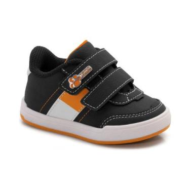 Imagem de Sapato Infantil Klin Baby Flyer Preto Laranja Branco 166.160, 22