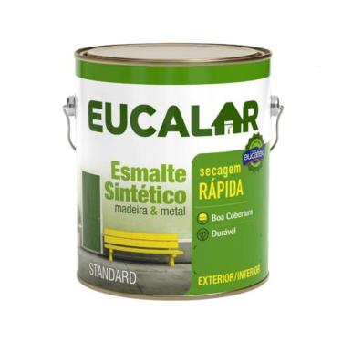 Imagem de Tinta Esmalte Alto Brilho Eucalar Alumínio 3,6L para Metais Madeira e Alvenaria Prata Eucatex