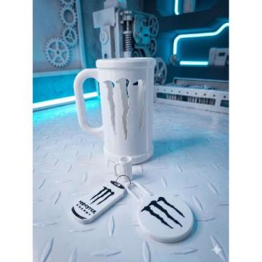 Imagem de Kit Monster: Porta Lata Estilo Caneca, Abridor, Tampa Protetora + Chav