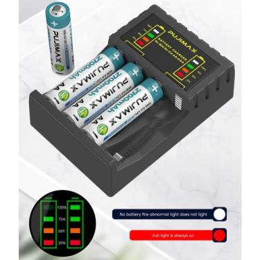 Imagem de Carregador De Pilhas Inteligente Usb 4 Aa/Aaa Com Display - Pujimax