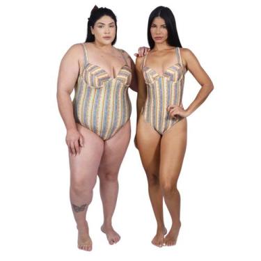 Imagem de Maiô Body Com Aro e Bojo Blocos de Cor - STW Moda, Blocos de cor, M