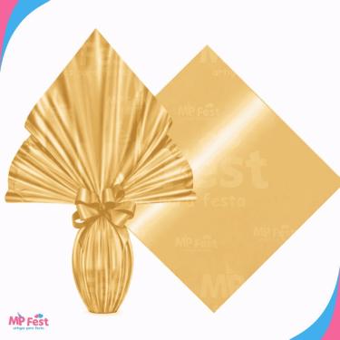 Imagem de Kit 25 Sacos para Ovos de Páscoa Polipropileno 39x39CM 350g a 500g Dourado OEM