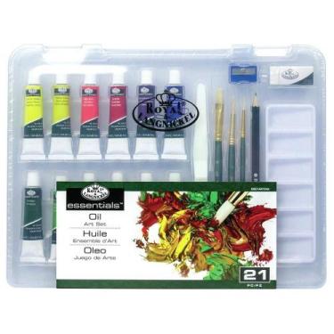 Imagem de Kit Maleta Transparente de Tinta Oleo Royal C/21 Pçs - ROYAL & LANGNIC