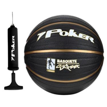 Imagem de Bola de Basquete Street N7 Oficial Poker Preta Com Bomba Way