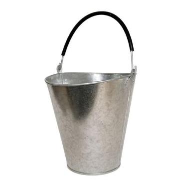 Imagem de Balde Oval Galvanizado 8 Litros - Alta Durabilidade Uso Doméstico e Pr