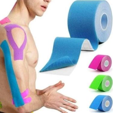 Imagem de Fita kinesio tape bandagem elastica fisioterapia adesiva muscular aliv