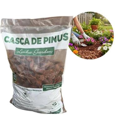 Imagem de Casca de Pinus Tamanho P Mogifertil 6kg para Orquídeas Vasos Jardins e