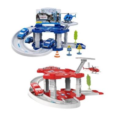 Imagem de Brinquedo Pista Estação da Polícia / Bombeiro com 16 Peças - TOYS & TO